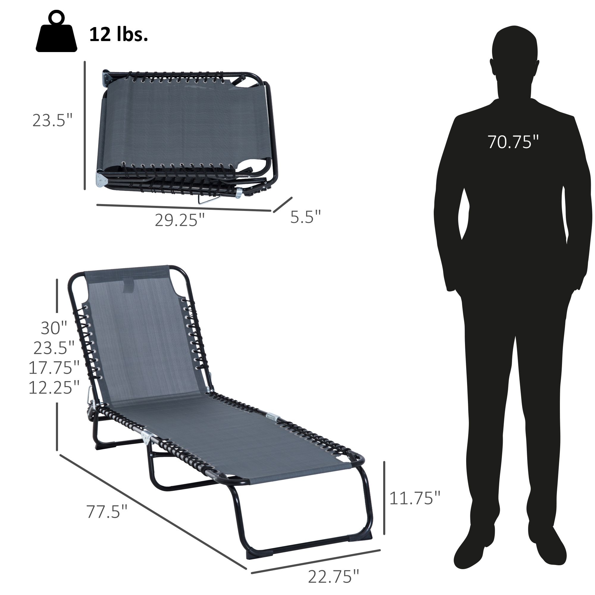 Klappbarer Liegestuhl, 4-fach  – Folding Chair Bewertung und Preis